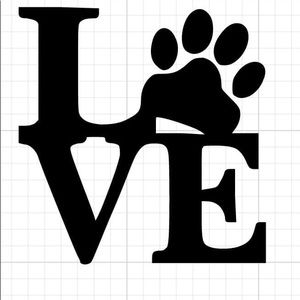 Love dog print decal